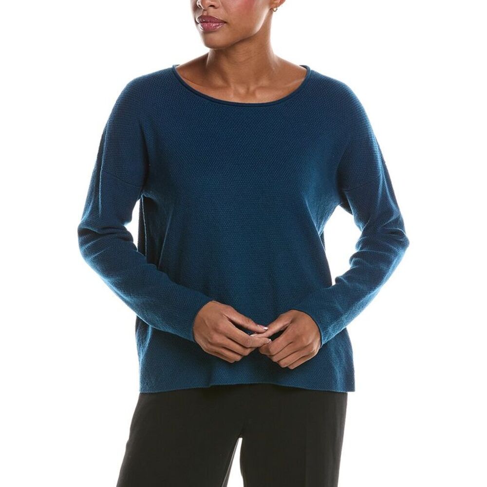 Eileen Fisher Womens  Jewel Neck Sweater